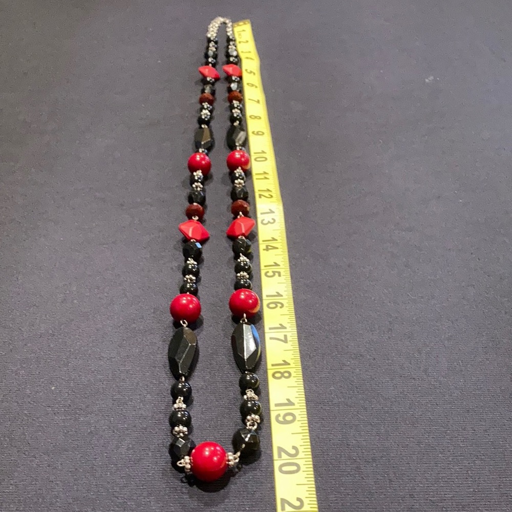 40” Black and Red Necklace